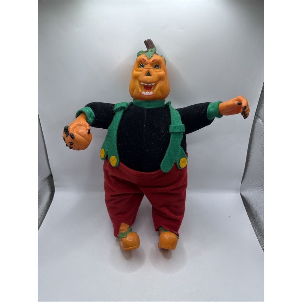 Vintage Halloween Peek A Boo Jack O Lantern head and hand Doll